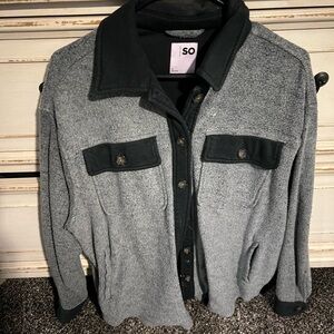 Gray and Black Button-Up Jacket
